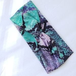 Purple Snake Print Turban Headband Turbans